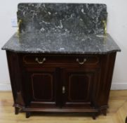 A marble top mahogany washstand W.99cm