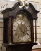 Holmes of Cheadle. A George III oak eight day longcase clock W.48cm