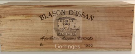 A cased Imperial of Chateau Blason d'Issan, Margaux, 1996.