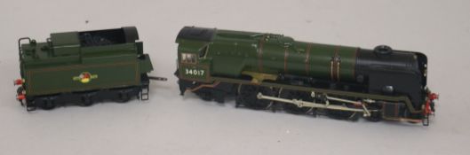 A collection of ten 00-gauge diecast and other model locomotives, including a kit built Class B1