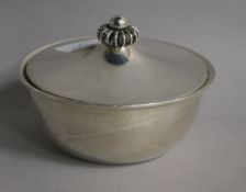 A 20th century Danish sterling silver bowl and cover by Just Andersen, dia. 10.8cm, 6.5 oz.