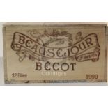 A case of twelve bottles of Chateau Beau-Sejour Becot, 1999.