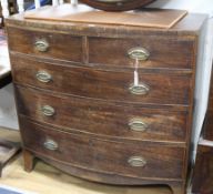 A Regency mahogany bowfront chest of drawers W.104cm