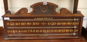 A G. Wright & Co snooker scoreboard