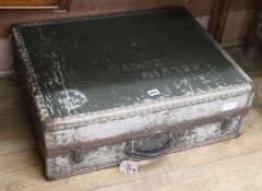 A metal suitcase W.64cm