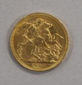 An Edward VII gold sovereign, 1905, Melbourne Mint, 7.98g, GVF