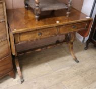 A Regency style banded mahogany sofa table W.96cm