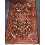 A Persian blue ground Malayaiz rug 165 x 105cm