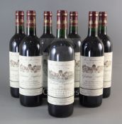 Eight bottles of Chateau Duplessey, Cotes de Bordeaux, 1998.