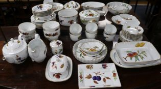 A Royal Worcester Evesham dinner service, a salad bowl and servers and a Carlton ware dish