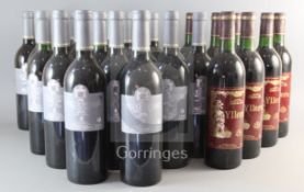 Sixteen bottles of Vina Quintana Reserva La Mancha, 1995 and seven bottles of Yllera Cosecha 1989.