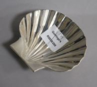 A modern silver butter shell by C.J Vander Ltd, London, 1966, 10.8cm.