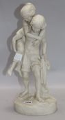 A Parian figure group height 41cm