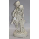 A Parian figure group height 41cm