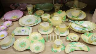 A quantity of Carltonware leaf and flower moulded wares