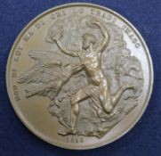 An 1816 France - Napoleon, Exile to Saint Helene bronze medal, restrike after 1880