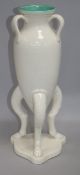 A crackleglaze amphora on a monopodia supports height 39.5cm