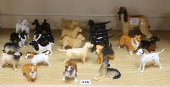 A collection of Beswick figures of dogs