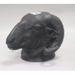 A bronze ram's head height 15cm