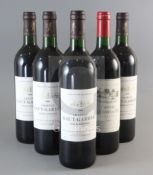 Four bottles of Chateau Haut-Gardere, Pessac Leognan, 1996 and two bottles of Chateau Les Ormes De
