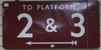 An enamel railway sign