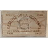 A case of twelve bottles of Reserve de la Comtesse, Pichon Longueville Lalande, Pauillac, 2000.