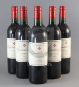 Six bottles of L'Hospitalet De Gazin, Pomerol, 1998.