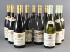 Eight bottles of Volnay Clos Du Chateau Des Ducs, 2001 and three bottles of Puligny-Montrachet,