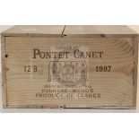 A case of twelve bottles of Chateau Pontet-Canet, 1997.