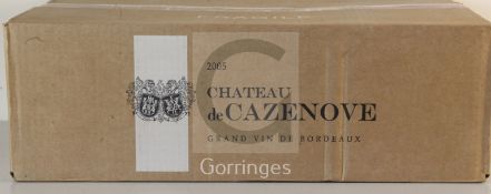 A case of twelve bottles of Chateau de Cazenove, 2005