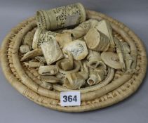 A group of Chinese and Japanese ivory and bone carvings, 19th century