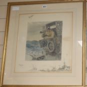 Charles Johnson Payne (Snaffles), two colour prints, 'TBD's (The Beef Convoy) and RNRT, signed in