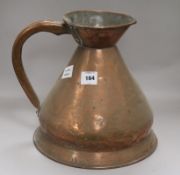 A Victorian copper two gallon measure