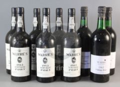 Nine bottles of Warres 1963 Vintage Port (6 and 3)