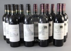 Eight bottles of Chateau Patache D'Aux, 2001 and six bottles of Chateau Le Boscq St. Estephe, 1996.