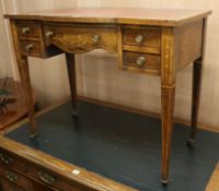 An Edwardian Victorian rosewood and marquetry writing table W.91cm