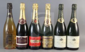 One bottle of Louis Roederer Champagne, two bottles oif Remi Henry Champagnes, one bottle of Piper