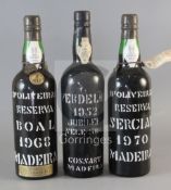 One bottle of D'Oliveiras Reserva Sercial Madeira, 1970., one bottle of Verdelho 1952 Jubilee