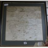 A 19th century map of the roads within 14 miles of Tunbridge Wells, sold by J. Sprange, 44 x 43cm