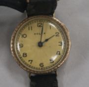 A lady's early 20th century 9ct gold Rolex manual wind wrist watch.