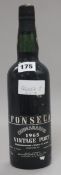A bottle of Fonseca 1965 Vintage Port