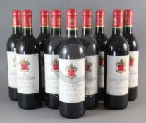 Ten bottles of Chateau Langoa Barton, 1989.