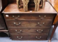 A George III mahogany four drawer chest W.88cm