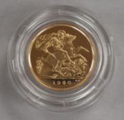 An Elizabeth II gold proof half sovereign, 1980 in sealed capsule 3.99g net