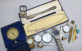Mixed watches, pocket watches and other items.