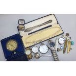 Mixed watches, pocket watches and other items.