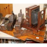 Four wooden planes, a rudder and a plate camera