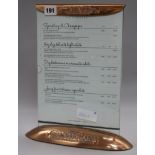 The Macallan copper menu holder height 33cm