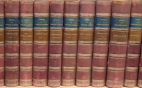 Dickens, Charles - The Works (Library edition), 30 vols, half morocco, 8vo, binding scuffed, Chapman