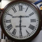 A Martin and Brown Brighton wall clock (original movement replaced with quartz movement) 91cm